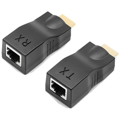 HDMI Extender Single Ethernet Cable to HDMI High-Definition Network Cat 6 Amplified Transmission Device 30m Signal